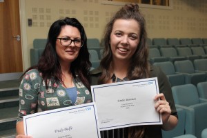 Midwifery Student of the Year Emilie Bennison with Mentor of the Year Trudy Balfe