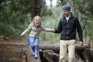 Father and daughter enjoying woodland - National Trust Images, Jason Ingram